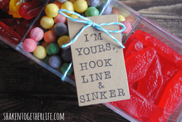 Hooked on you Valentine's Day tackle candy box! Super easy and so