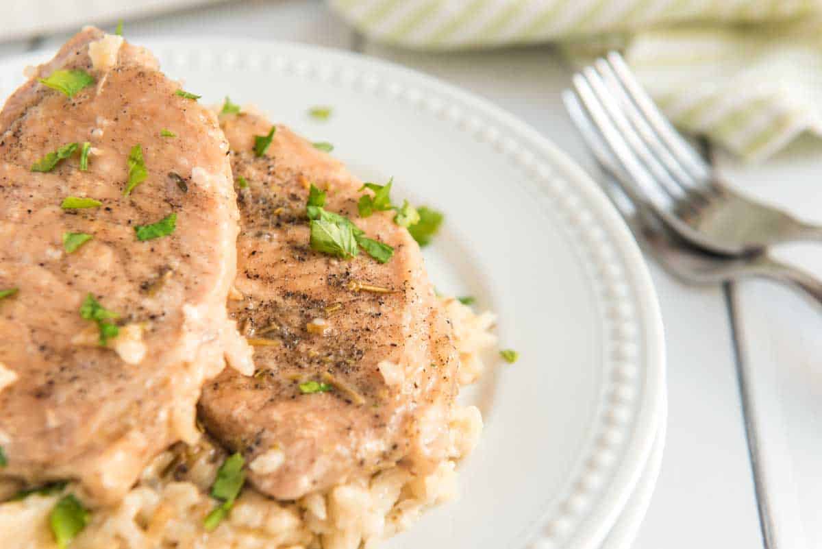 Baked Pork Chops And Rice Shaken Together