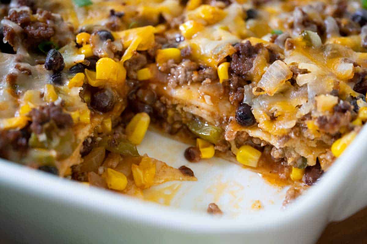 Mexican Ground Beef Casserole - Shaken Together