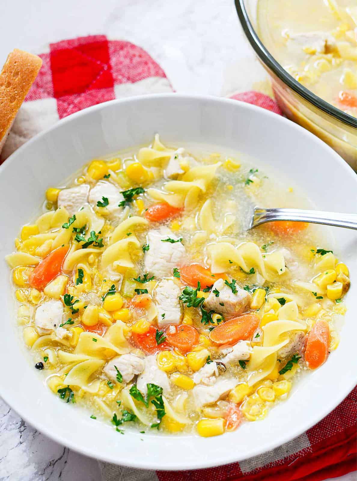 Chicken Corn Noodle Soup - Shaken Together