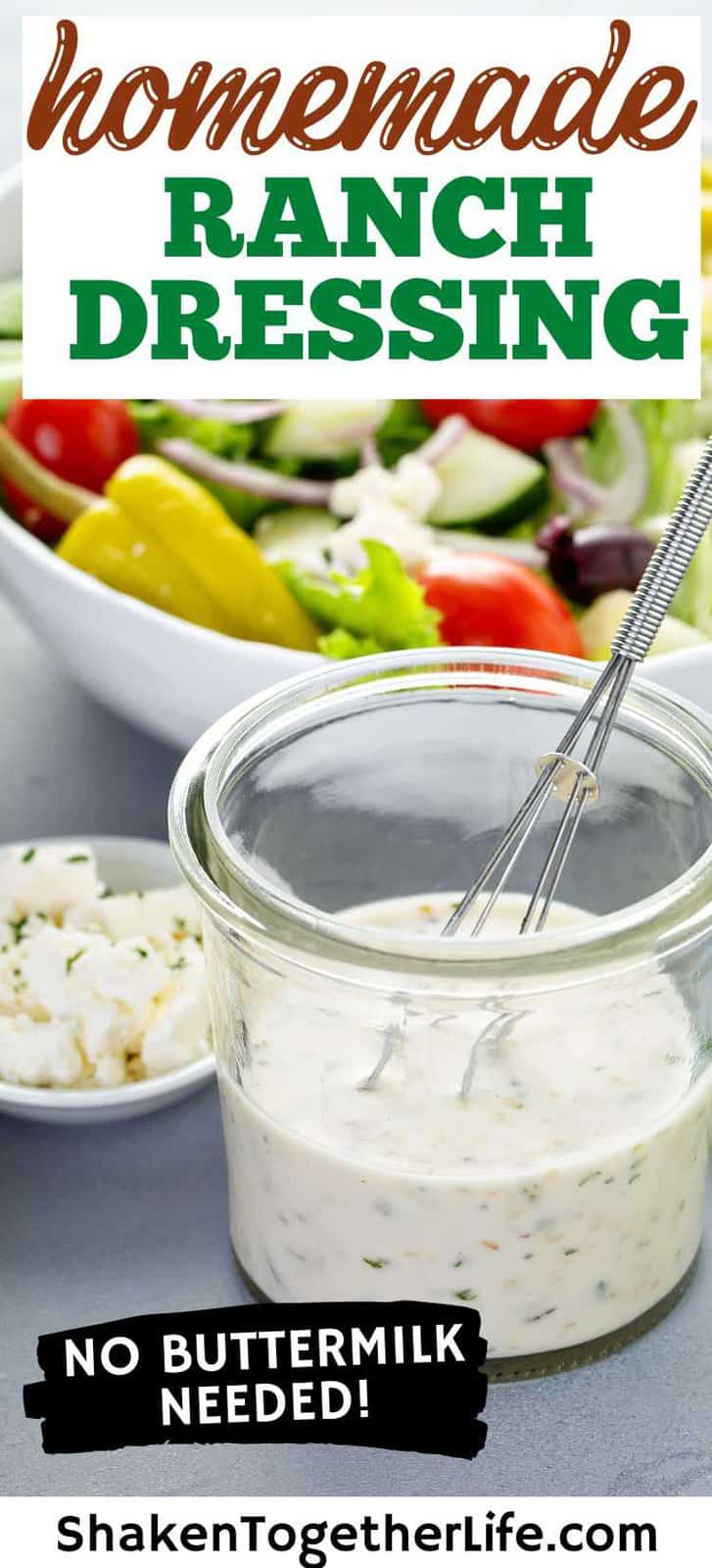 Homemade Ranch Dressing (without Buttermilk) Shaken Together