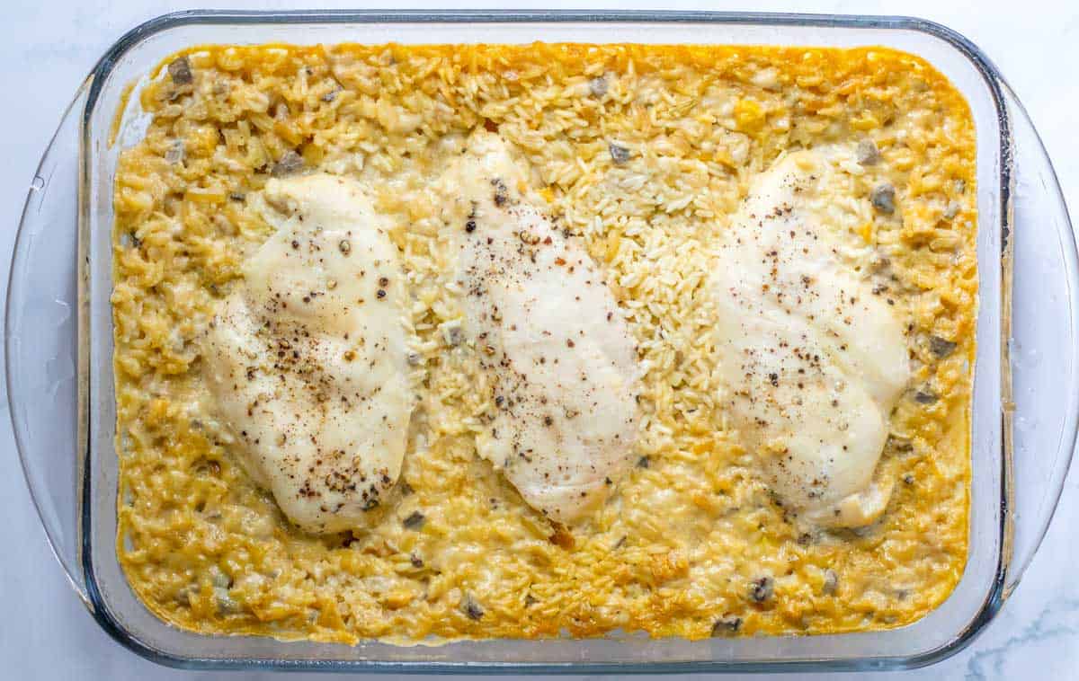 One Pan No Peek Chicken and Rice - Shaken Together